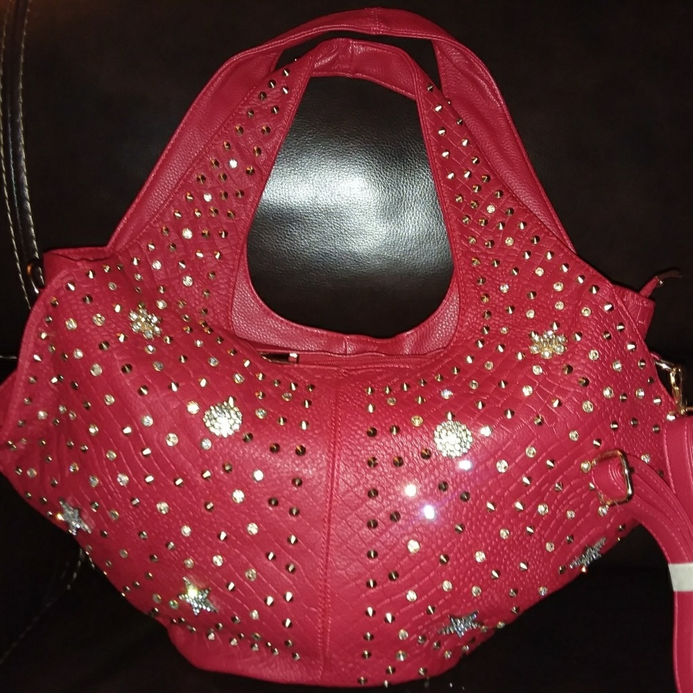 Red large BLING handbag